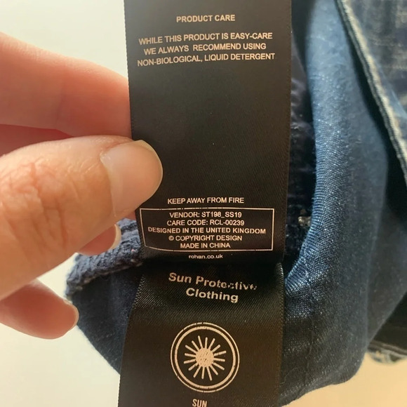 Rohan Women’s Straight Leg Blue Jeans Sun Protective Clothing UPF 40+ Size 16R - Picture 11 of 14